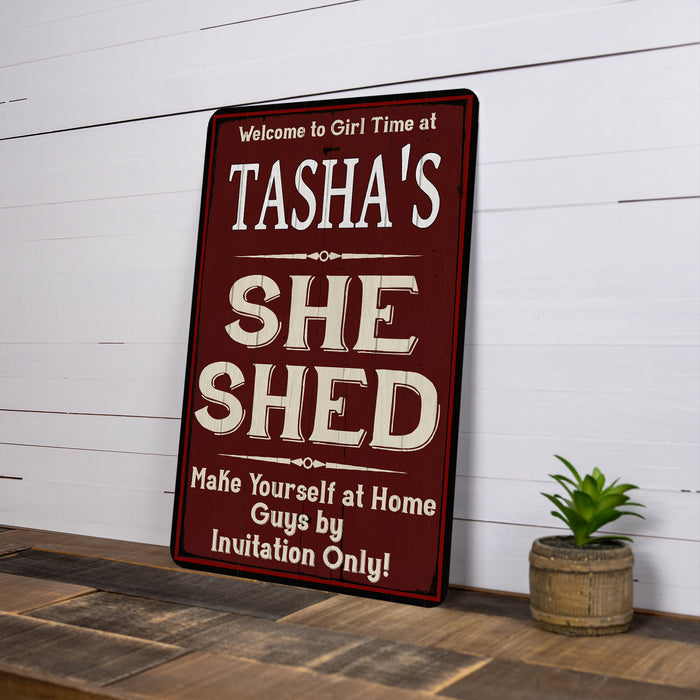 Personalized She Shed Lady Cave Metal Sign 108120088001
