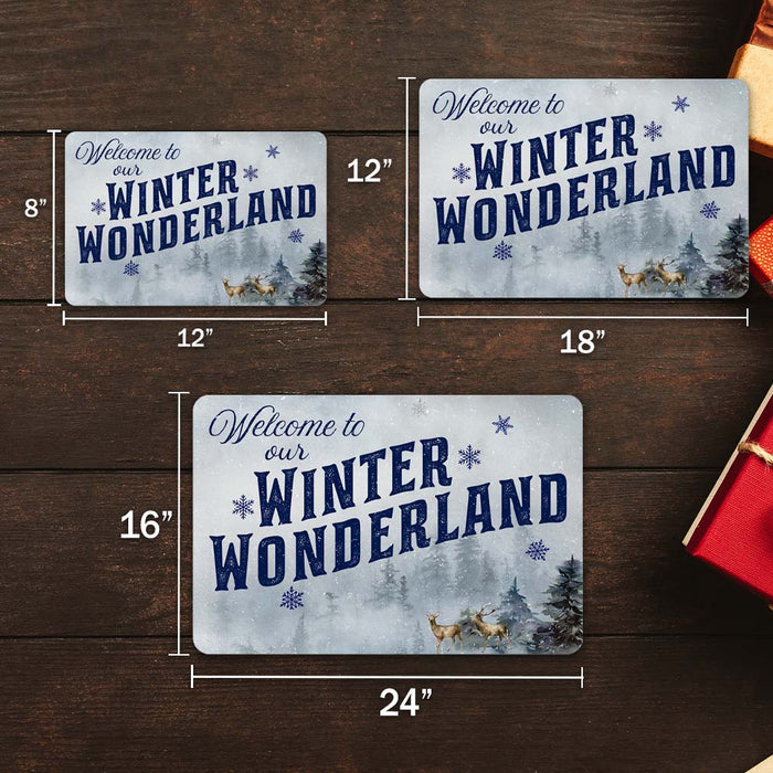 Welcome To Our Winter Wonderland Vintage Holiday Theme Christmas Winter Metal Sign 108120097007