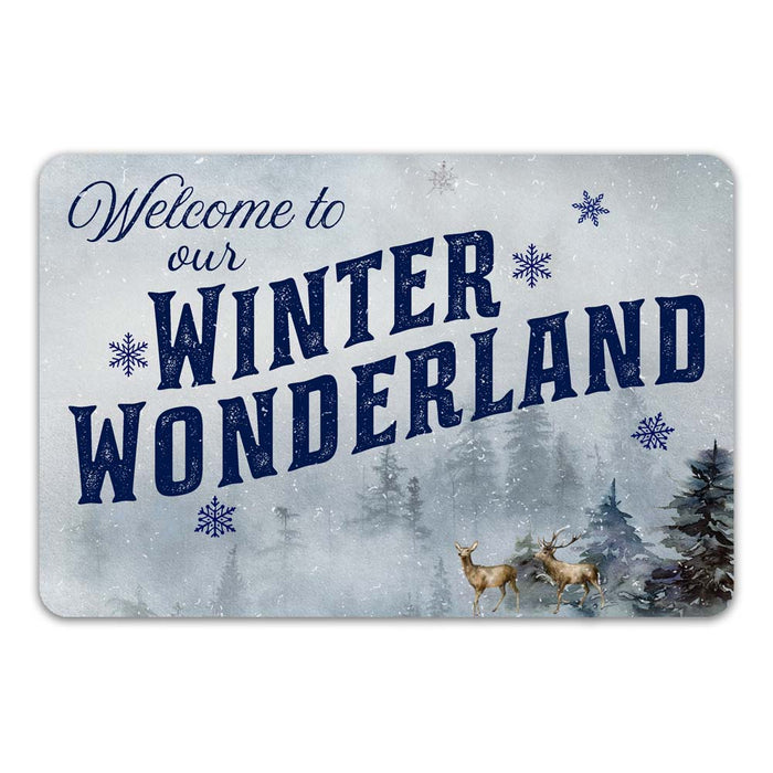 Welcome To Our Winter Wonderland Vintage Holiday Theme Christmas Winter Metal Sign 108120097007
