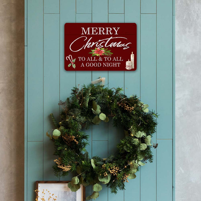Merry Christmas To All And To All A Good Night Vintage Holiday Theme Christmas Winter Metal Sign 108120097008