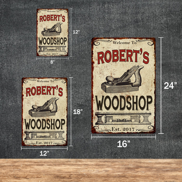 Personalized Woodshop Metal Sign 108120103001