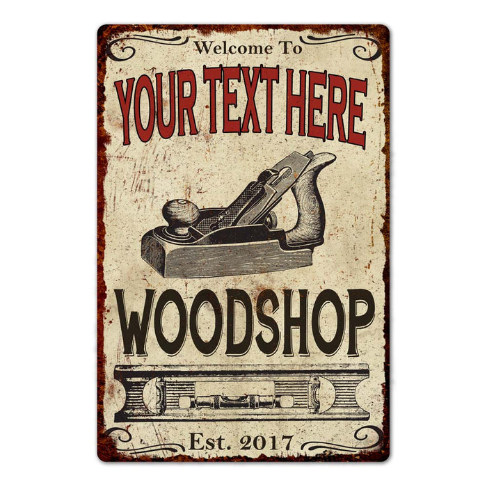 Personalized Woodshop Metal Sign 108120103001