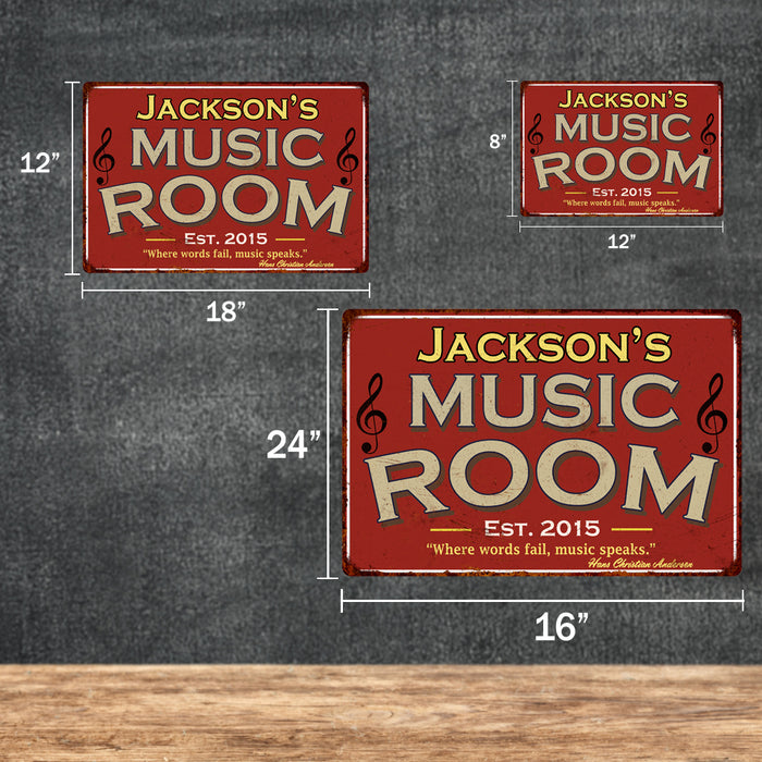 Personalized Music Room Metal Sign 108120105001