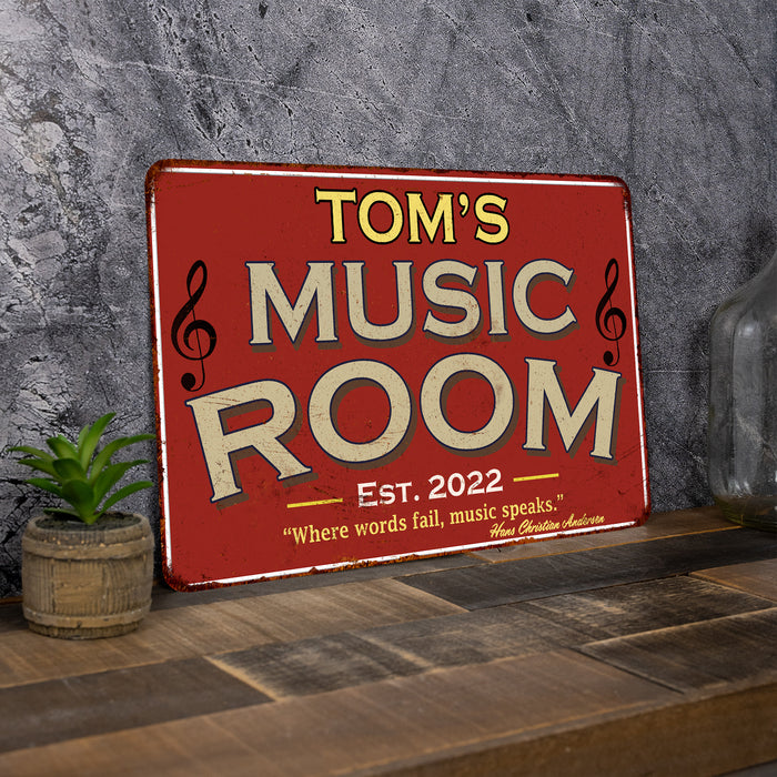 Personalized Music Room Metal Sign 108120105001