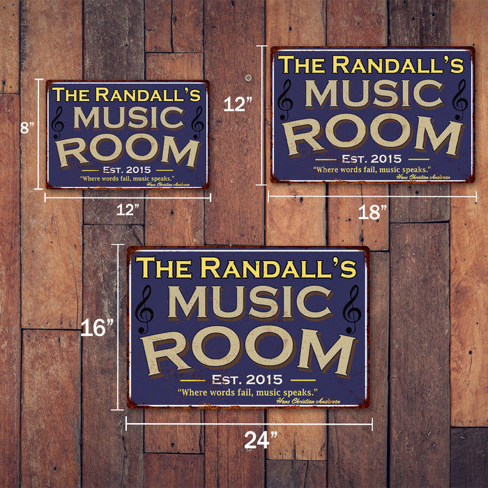Personalized Music Room Metal Sign 108120106001 — Chico Creek Signs