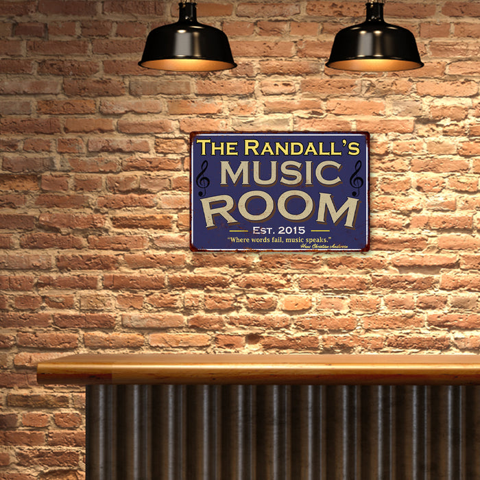 Personalized Music Room Metal Sign 108120106001