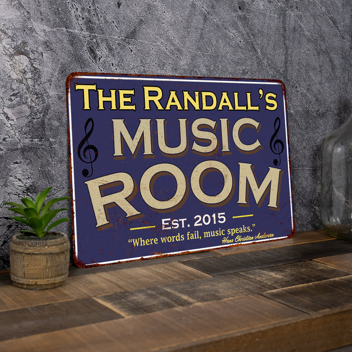 Personalized Music Room Metal Sign 108120106001