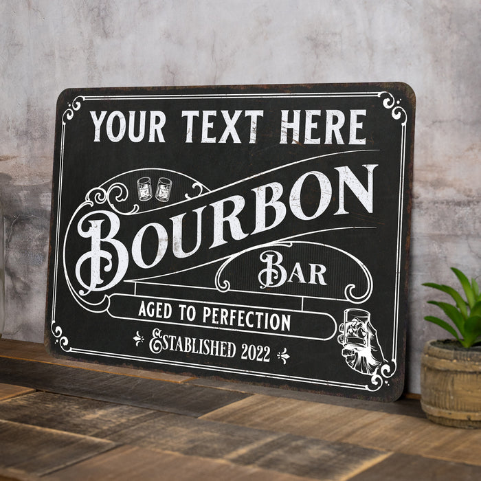 Personalized Bourbon Bar Sign Alcohol Whisky Beer Man Cave Metal Home Decor Gift 108120122001