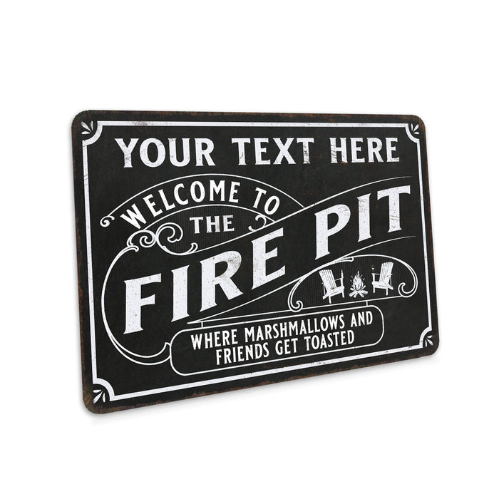 Personalized Welcome To The Fire Pit Sign Backyard Patio Metal Home Decor Gift 108120116001