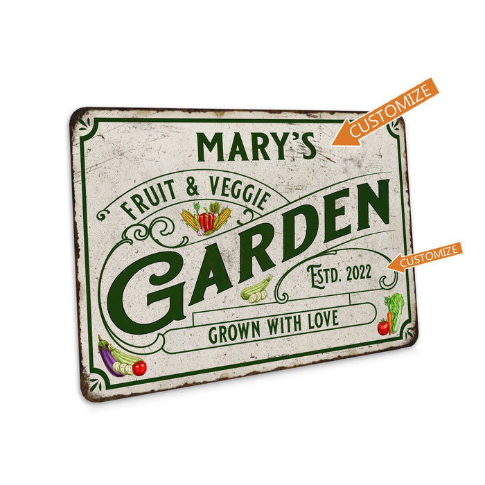 Personalized Garden Sign - Fruit and Veggie