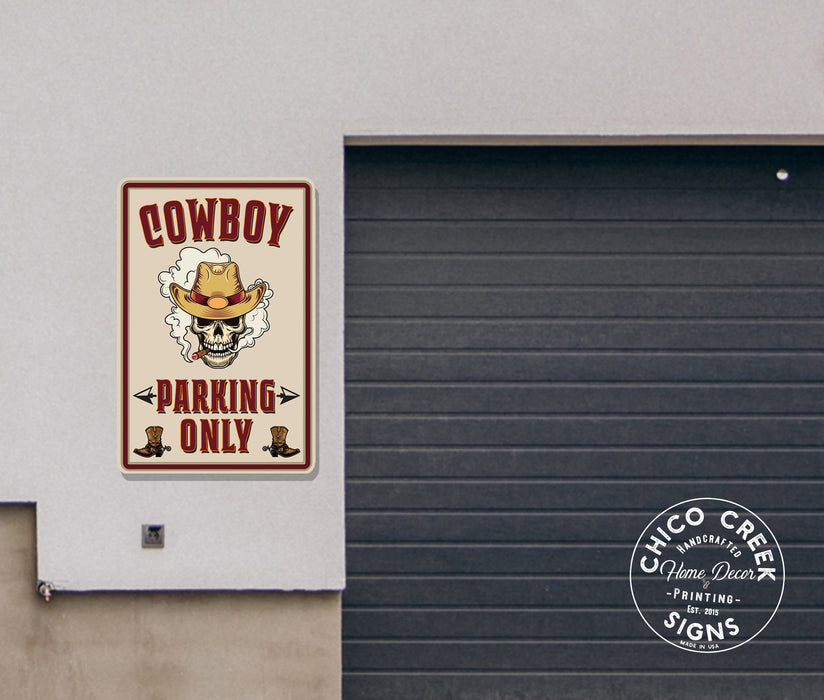 Cowboy Parking Only Sign Farm House Decor Wall Metal Parking Sign