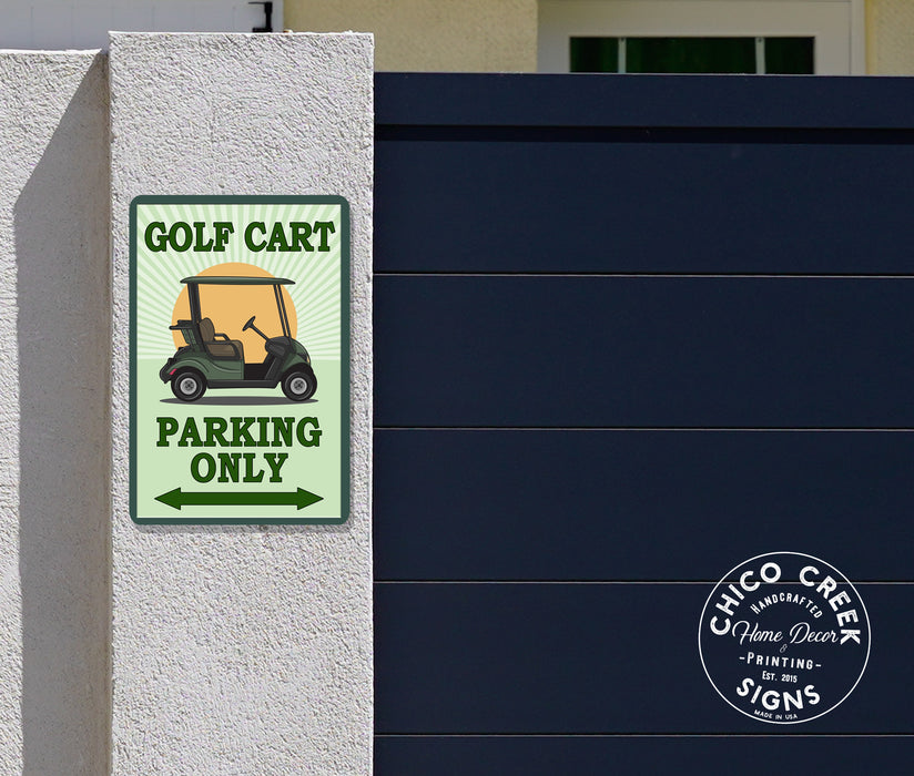 Golf Cart Parking Only Sign Course Decor Wall Metal Parking Sign 108122001003