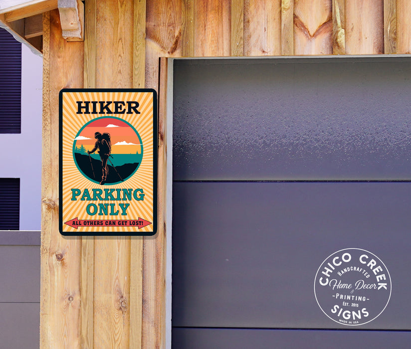 Hiker Parking Only Sign Nature Decor Wall Metal Parking Sign 108122001005