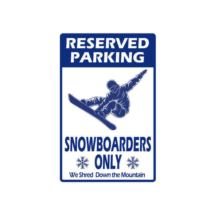 Snowboard Parking Only Sign Ski Snow Decor Metal Parking Sign 108122001008