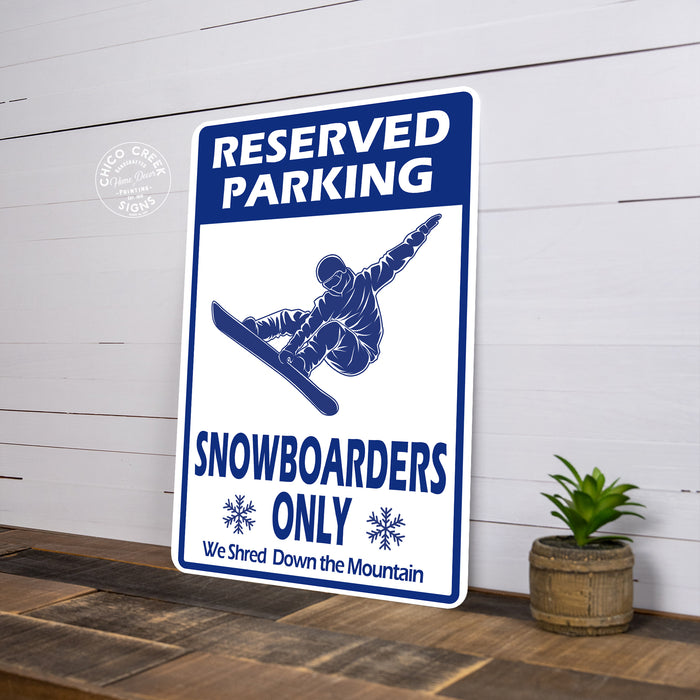 Snowboard Parking Only Sign Ski Snow Decor Metal Parking Sign 108122001008