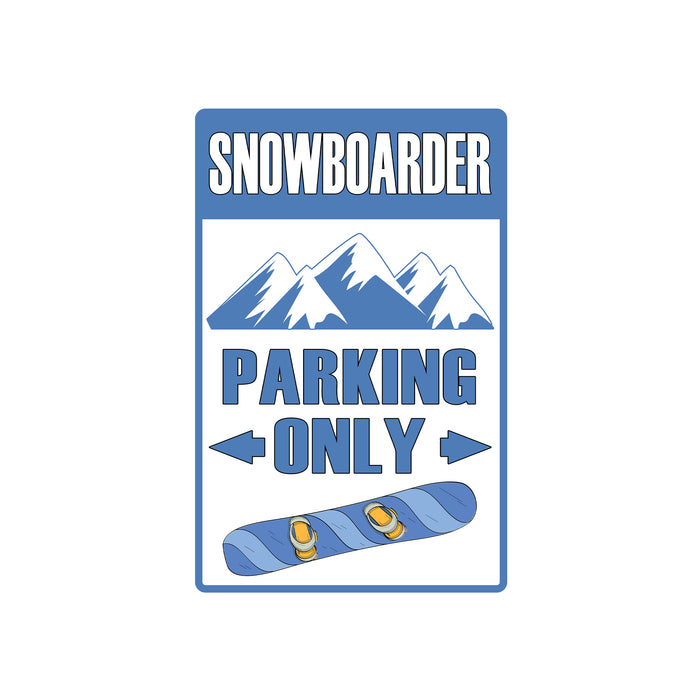 Snowboarder Parking Only Sign Ski Snow Decor Metal Parking Sign 108122001009