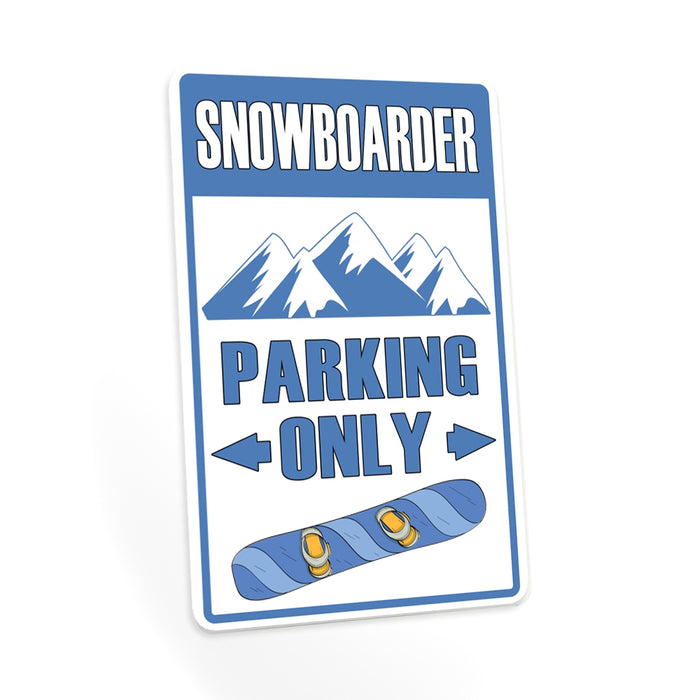 Snowboarder Parking Only Sign Ski Snow Decor Metal Parking Sign 108122001009