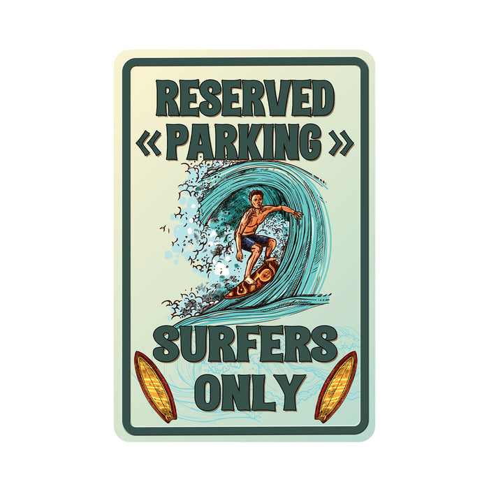 Surfer Parking Only Sign Beach Ocean Decor Metal Parking Sign 108122001010