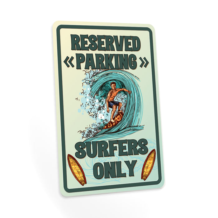 Surfer Parking Only Sign Beach Ocean Decor Metal Parking Sign 108122001010