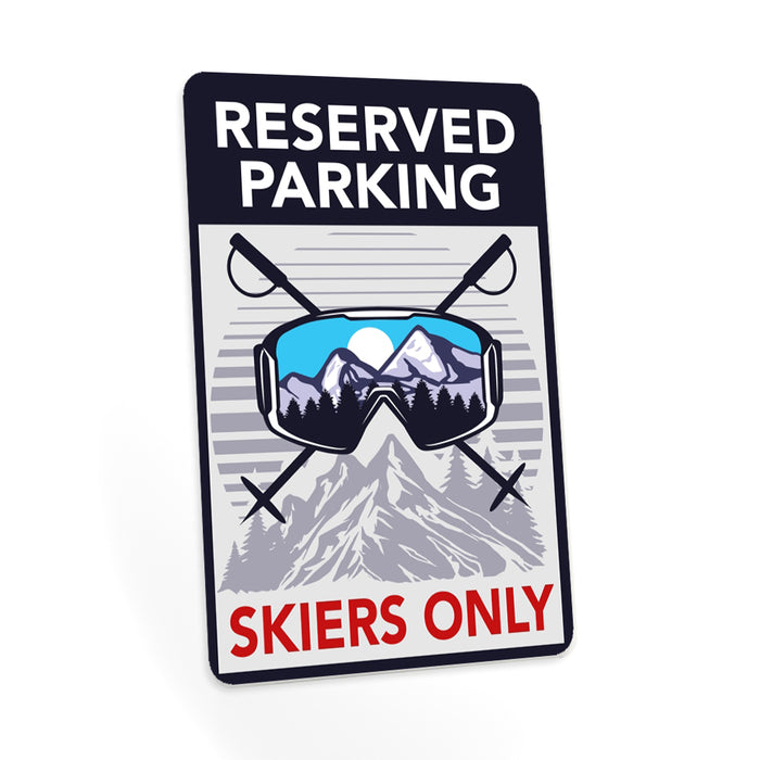 Skier Only Reserved Parking Sign Winter Metal Parking Decor 108122001019