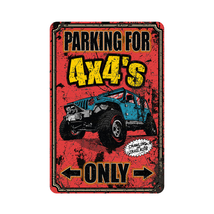 4x4 Parking Sign Off Road OHV Jeep Metal Parking Decor 108122001021
