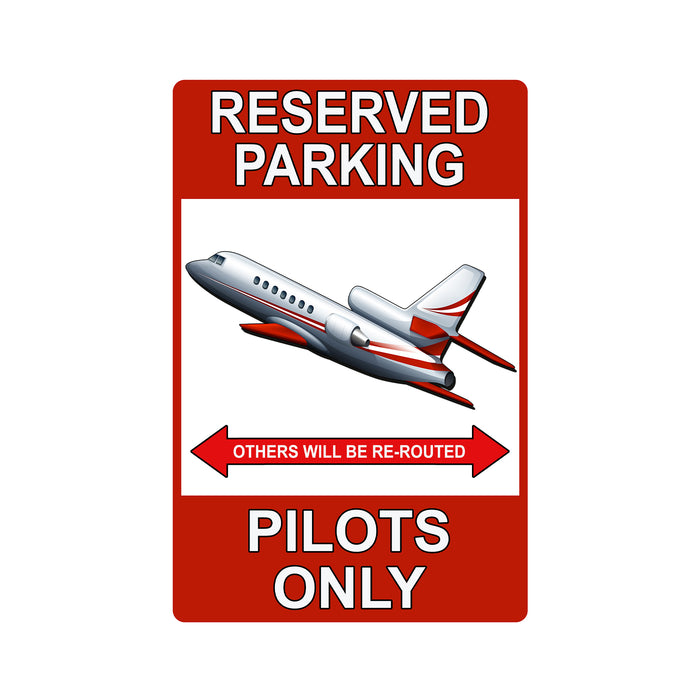 Pilots Only Parking Sign Airplane Helicopter Metal Parking Decor 108122001024