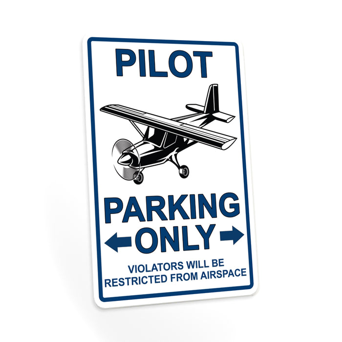 Pilot Parking Only Sign Airplane Air Force Decor Metal Parking 108122001027