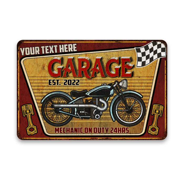 Personalized Auto Mechanic Garage Motorcycle Sign Bike Shop Den Wall Decor Chopper Hog 108122002004