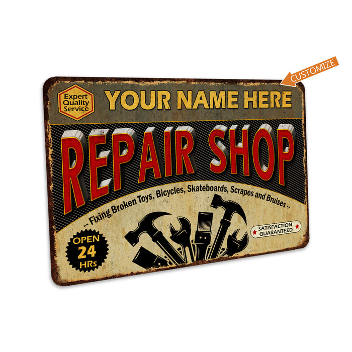 Personalized Repair Shop Sign Garage Den Wall Decor Dad Grandpa Gift Mechanic Tools 108122002006