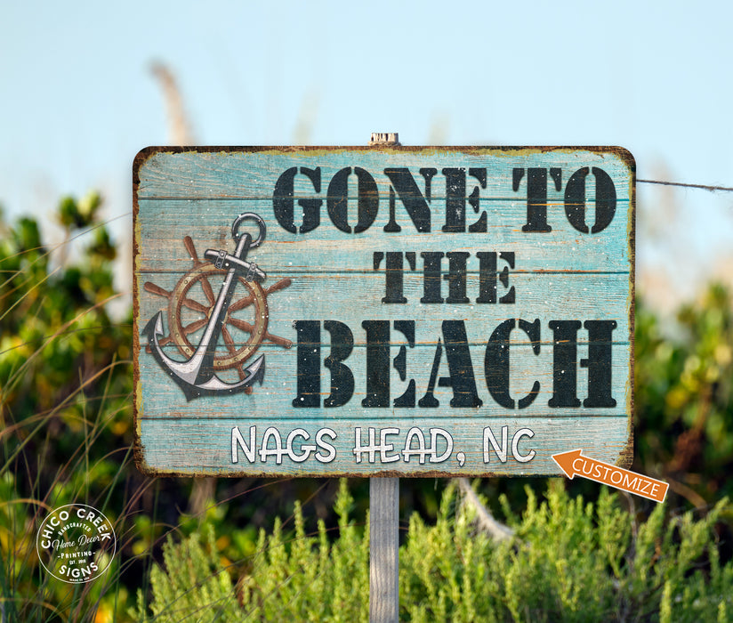 Personalized Gone To The Beach Sign 108122002015