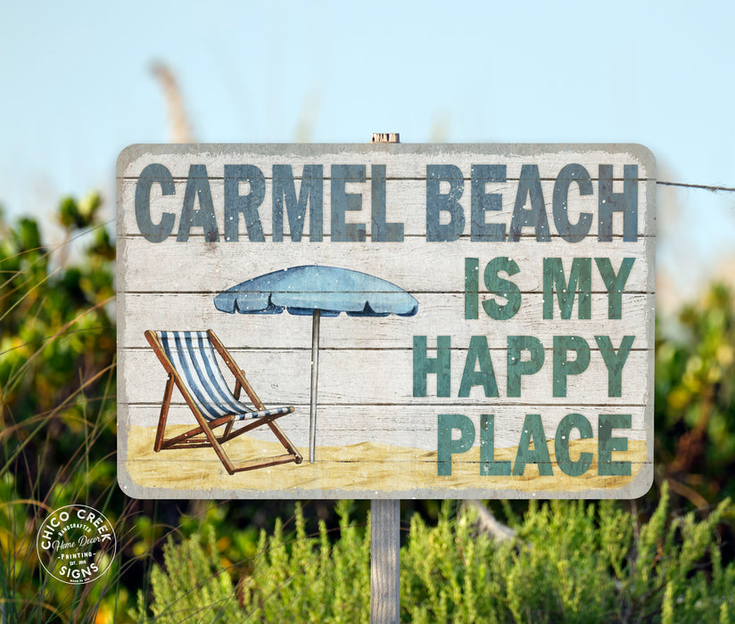 Personalized Beach Name Is My Happy Place Sign 108122002019