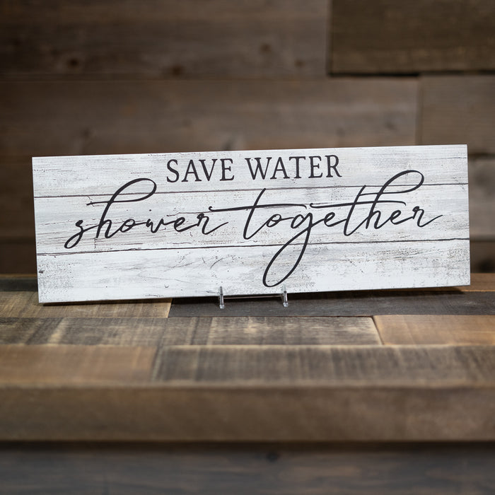 Save Water, Shower Together Farmhouse Bathroom Funny Home Decor Wood Sign Gift