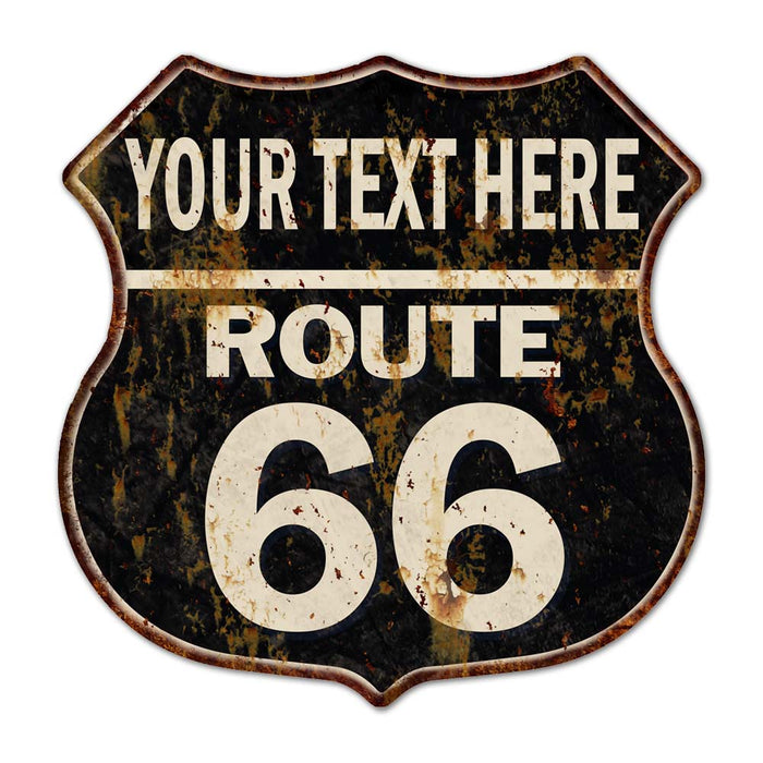 Personalized Route 66 Shield Metal Sign Man Cave Gift 211110004001