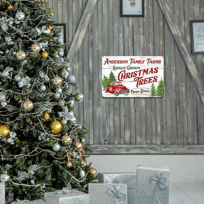 Personalized Locally Grown Christmas Trees Holiday Gift Decor Metal Sign 108120095001