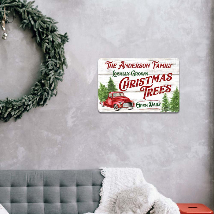 Personalized Locally Grown Christmas Trees Holiday Gift Decor Metal Sign 108120095001