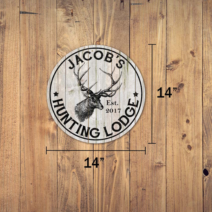 Your Name Personalized Hunting Lodge Rustic Style White Wood Sign Wall Décor Man Cave Gift B3-00140004001
