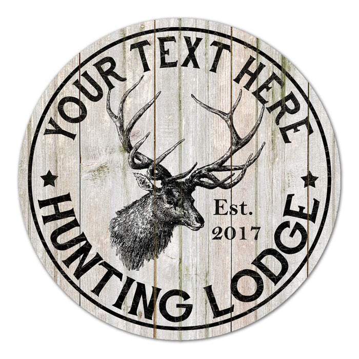 Your Name Personalized Hunting Lodge Rustic Style White Wood Sign Wall Décor Man Cave Gift B3-00140004001
