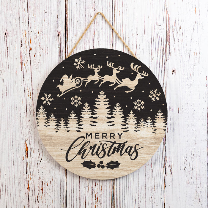 Merry Christmas Sign Santa's Sleigh Door Hanger B3-00140006004