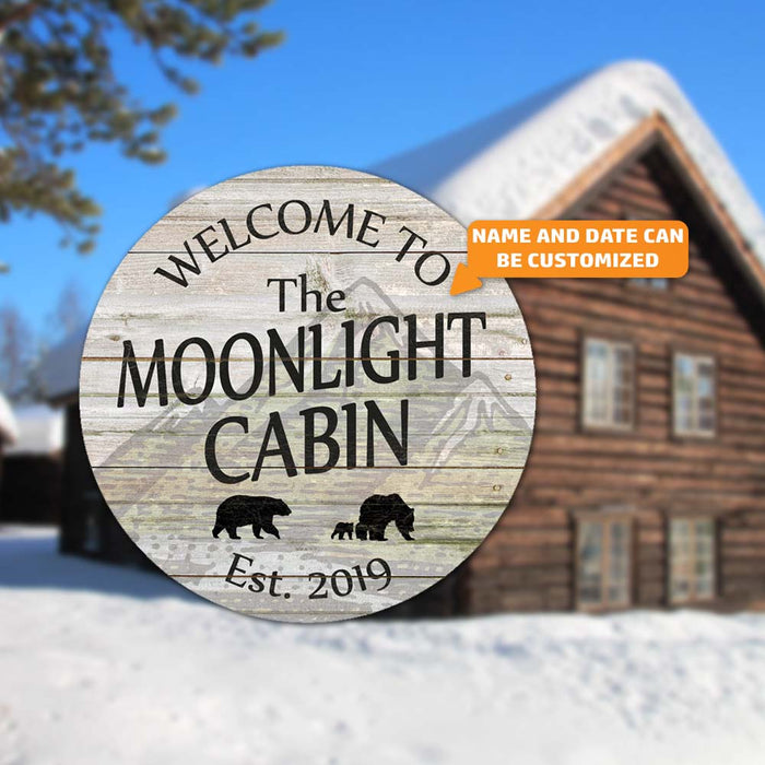 Your Name Personalized Cabin Rustic Style White Wood Sign Wall Décor Man Cave Gift B3-00140021001