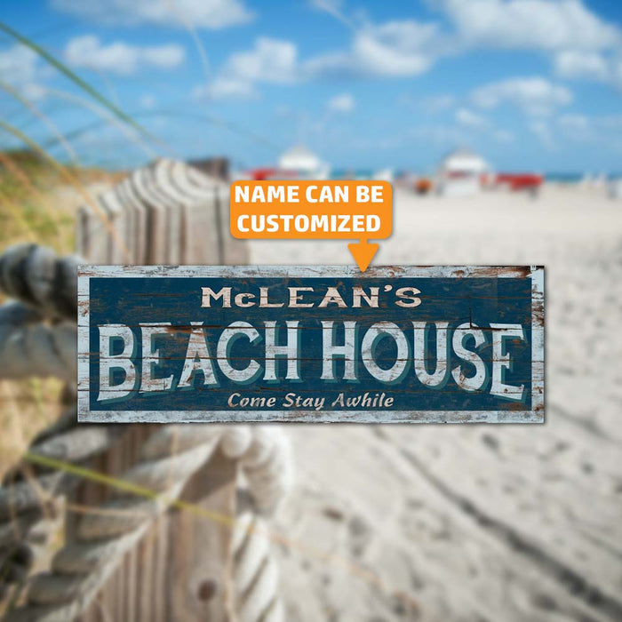 Personalized Beach House Rustic Looking Home Decor Wood Sign Gift B3-06180002001