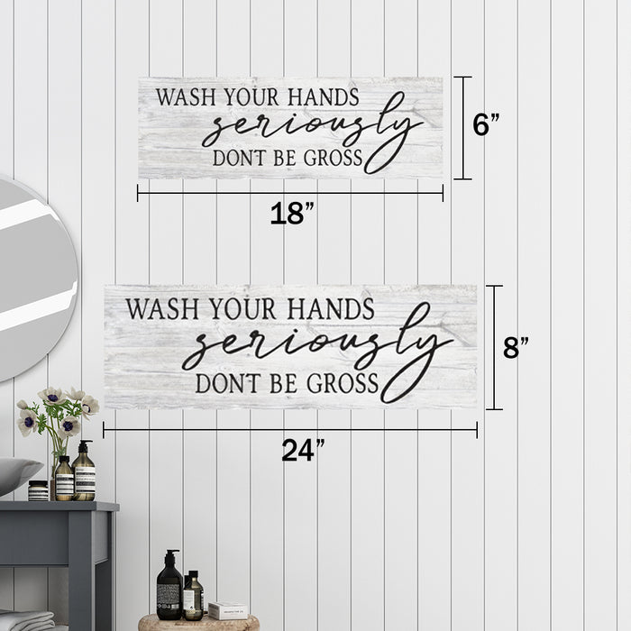 Wash your hands, seriously Farmhouse Bathroom Funny Home Decor Wood Sign Gift