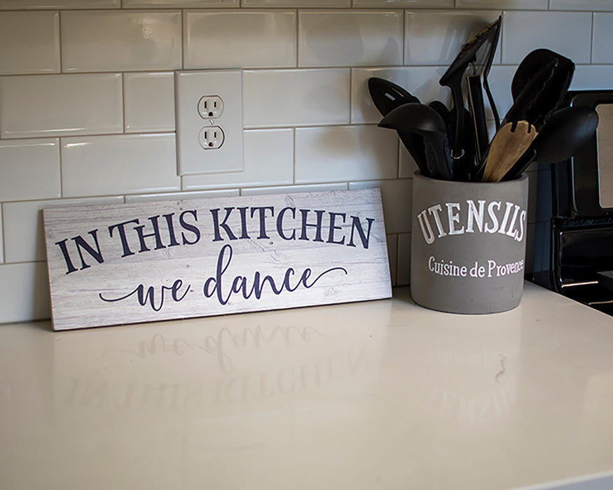 In this Kitchen, We Dance Farmhouse Rustic Looking Wood Sign B3-06180062019