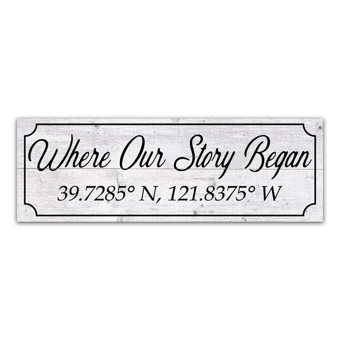 Where Our Story Began Personalized Longitude, Latitude Wood Sign Wedding Gift B3-06180064001