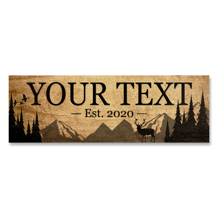 Personalized Wood Sign Wall Decor Hunting Lodge Lake Cabin B3-06180066001
