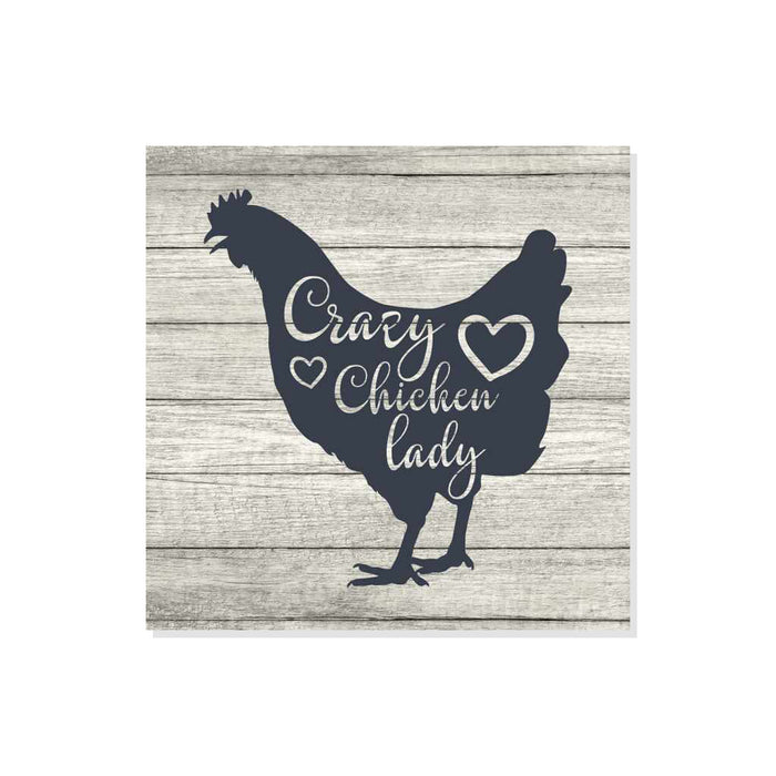 Crazy Chicken Lady Rustic Looking Wood Sign Wall Decor Gift Wood Sign
