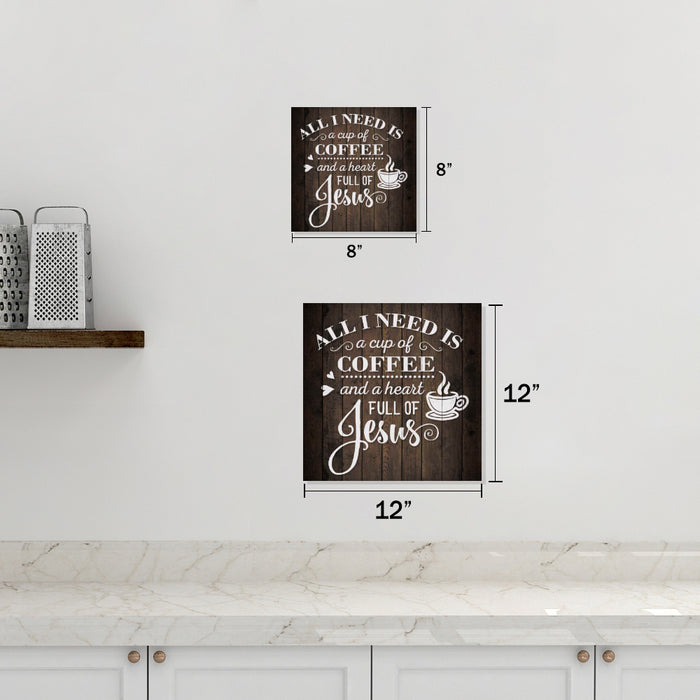 Coffee and Jesus Rustic Looking Inspiration Faith Wood Sign Wall Decor Wood Sign B3-08080061069