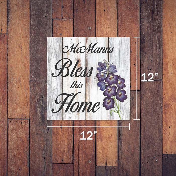 Bless Our Home Farmhouse Style White Wood Sign Wall Décor Gift