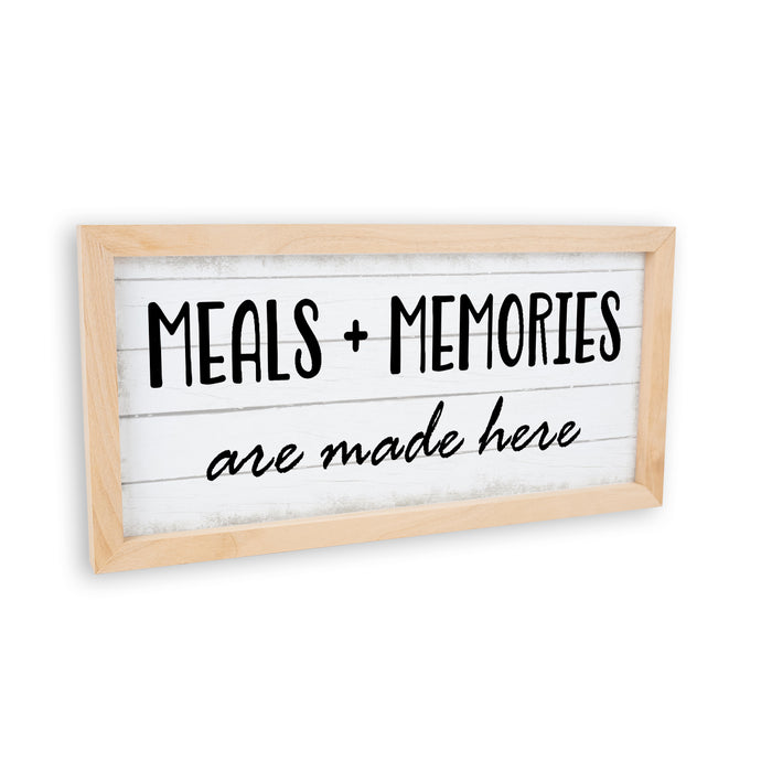 Meals and Memories Are Made Here Sign Framed Wood Decor Home F1-07140001004