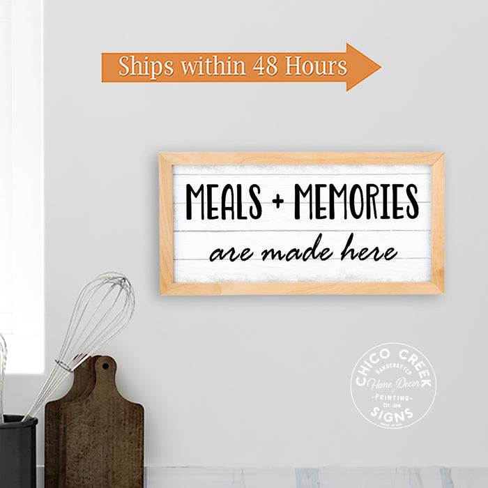 Meals and Memories Are Made Here Sign Framed Wood Decor Home F1-07140001004