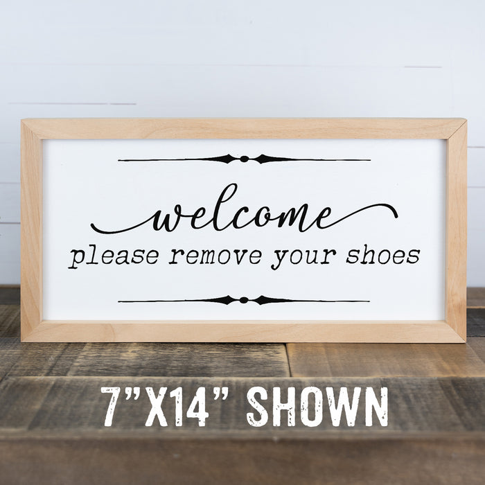 Please Remove Shoes Sign Framed Wood F1-07140001023